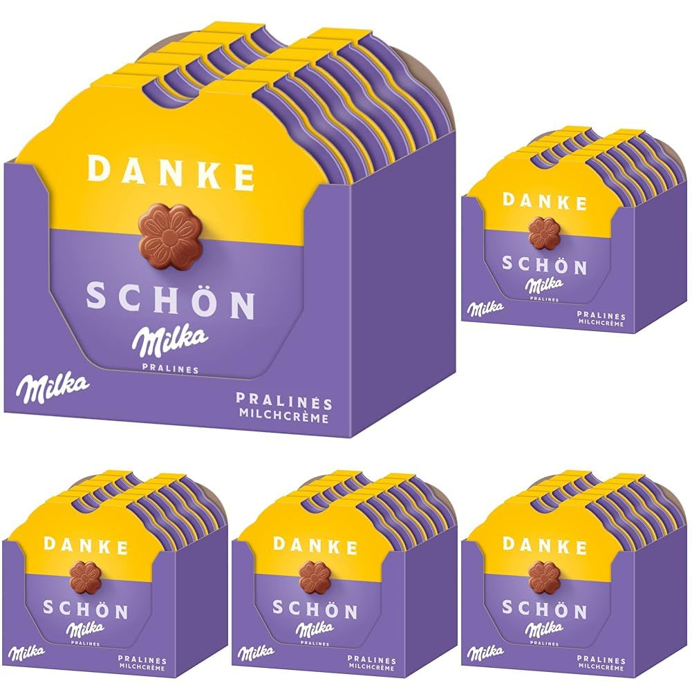 Czekoladki Milka Little Thanks 12 x 44g, delikatne mleczne czekoladki oblane alpejską czekoladą mleczną (5 szt.)