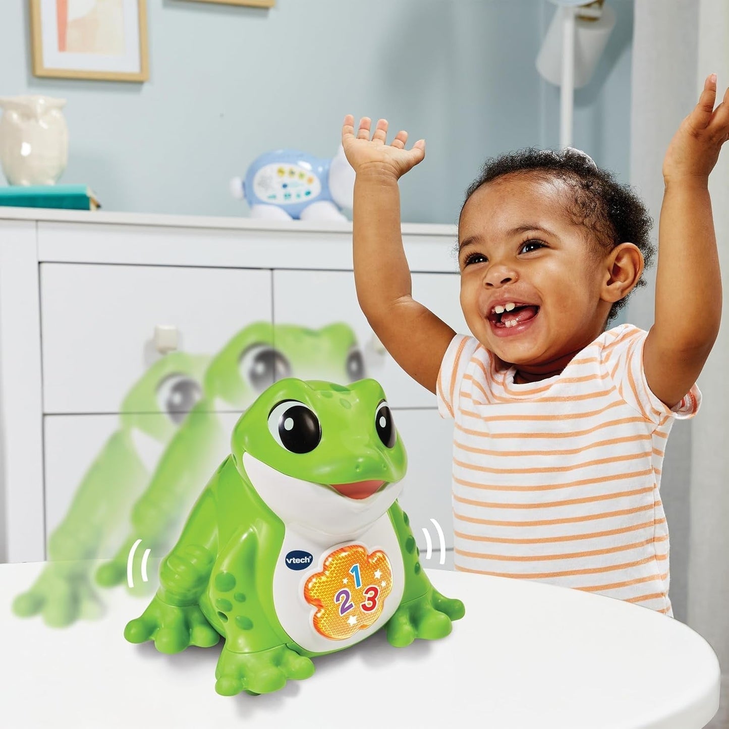 Vtech Baby Jumping Frog - Mówiąca skacząca żaba z 3 piosenkami i 12 piosenkami - Dla dzieci w wieku 12-36 miesięcy Baby Toys Naty Shop
