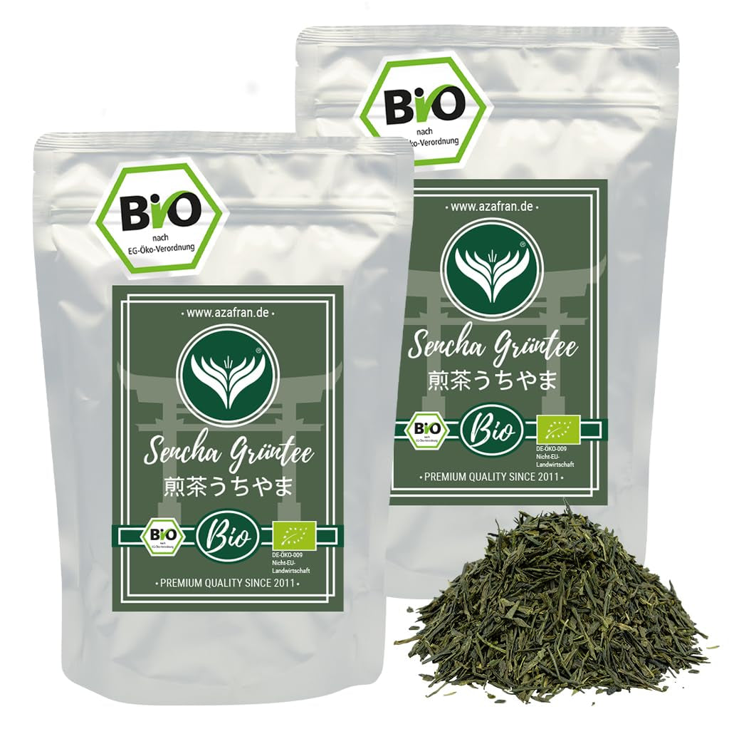 Azafran Green Tea - Organiczna herbata zielona Sencha Loose Cut - Oryginalna Uchiyama z Japonii 250 g