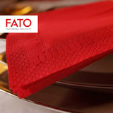 - Jednorazowe serwetki papierowe, idealne na nieformalne lunche i bufety, 50 sztuk serwetek, rozmiar 33X33, 4 części, 2 warstwy, czerwone, 100% czysty papier celulozowy, certyfikat Fsc