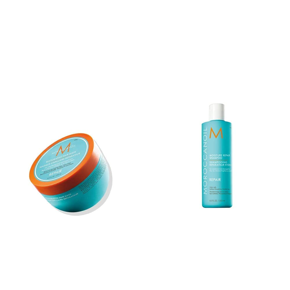 Moroccanoil Maska wzmacniająca włosy Naty Shop Maska do włosów 250 ml (1 opakowanie) Opakowanie z szamponem regenerującym