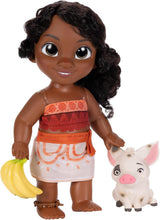 Jakks Pacific Moana 2 Zestaw lalek i figurek Pua z małą siostrą Simeą o wysokości 27 cm, zawiera 1 strój lalki, 1 Pua, 1 plastikową kiść bananów, zalecane dla dzieci w wieku od 3 lat