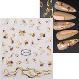 JMEOWIO Nagelsticker Marmor French Tip 8 Blatt Nail Art Naklejka Selbstklebend Nagelaufkleber Dekoration Nageldesign Zubehör