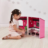 Teamson Kids - Domek dla lalek Dreamland City Café 30 cm - Różowy/Biały/Czarny