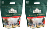 Ahmad Tea - English Breakfast - Czarna herbata śniadaniowa - Assam & Ceylon Tea - Torebki na herbatę angielską bez pasków zawierające 2 g herbaty w porcji - Duże opakowanie 300 torebek herbaty (2 opakowania)