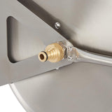 Bęben na wąż ze stali nierdzewnej Relaxdays, pusty bęben na wąż, do montażu podłogowego i ściennego, na 40 m węża ogrodowego, bęben na wąż, srebrny, 43,5 x 43,5 x 31,5 cm