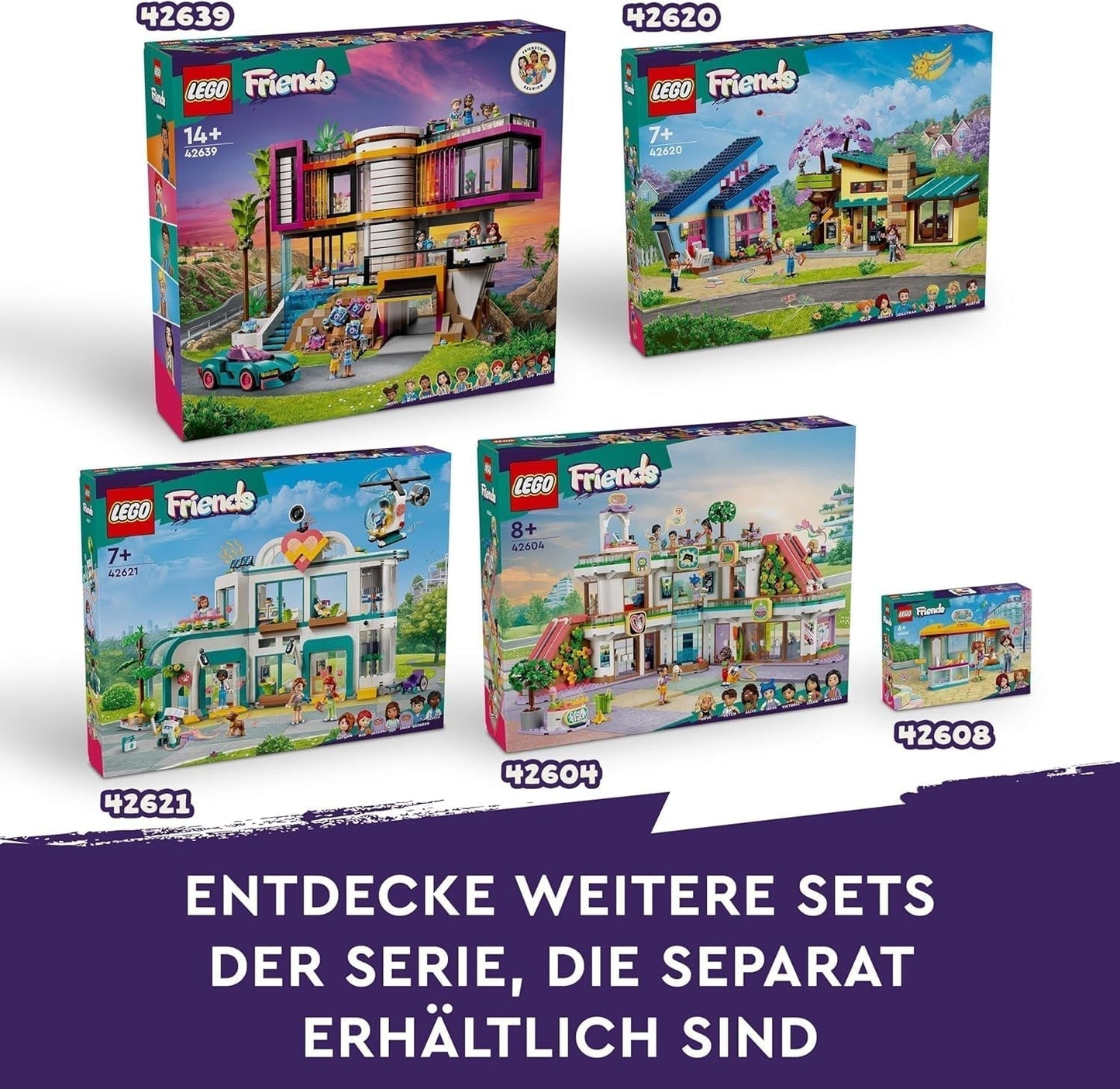 LEGO Friends Zestaw do budowania sklepu z modą vintage dla dzieci ze sklepem z zabawkami, figurkami i kotem, model do odgrywania ról zapewniający rozwój społeczno-emocjonalny, prezent dla 6-letnich dziewcząt i chłopców 42614 Zestawy do budowania Besuche den LEGO-Store
