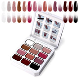 Żel do malowania gradientowego, 12 kolorów Ombre żelowy lakier do paznokci z 100 szt. Gąbeczek do paznokci i 4 pazurami Metalowy chwytak do francuskiego manicure DIY Nail Art, zestaw I