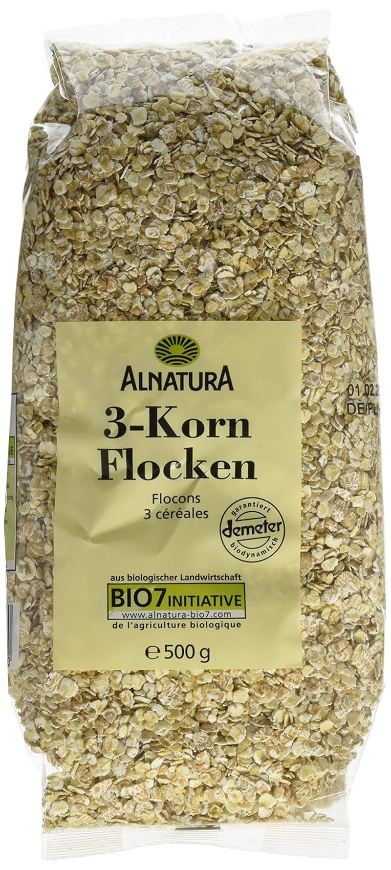 Bio 3-Korn Flocken, 500 g płatków zbożowych Naty Shop Domyślny tytuł