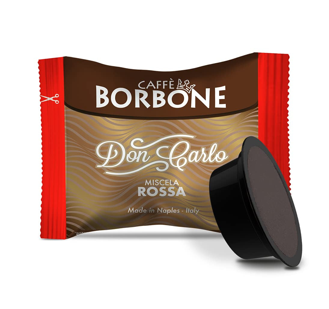Caffè Borbone Kaffee Kapseln Don Carlo, Blue Mischung - 100 sztuk & Kaffee Kapseln Don Carlo, Rote Mischung - 100 sztuk - Kompatybilne z Kaffeemaschinen der Marke Lavazza®* A Modo Mio®*