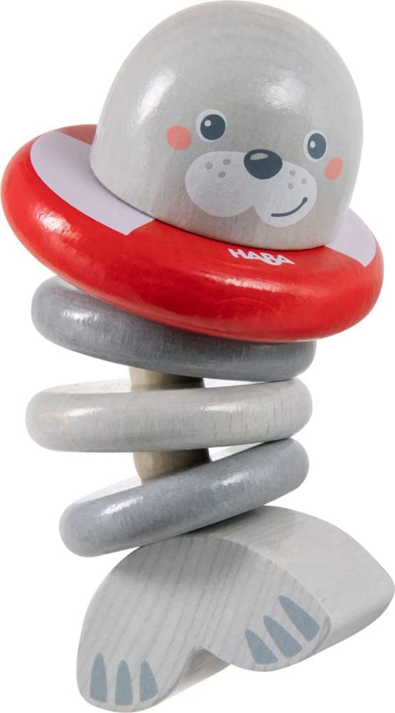HABA 306691 - Grzechotka - zabawka do chwytania od 6 miesiąca życia, Made in Germany, szara Baby Toys Naty Shop