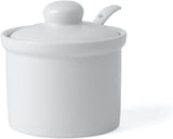 Holst Porcelain AT 216 FA1 Kanister 0,17 L Beczka z łyżeczką, biała, 8,5 x 8,5 x 6,5 cm
