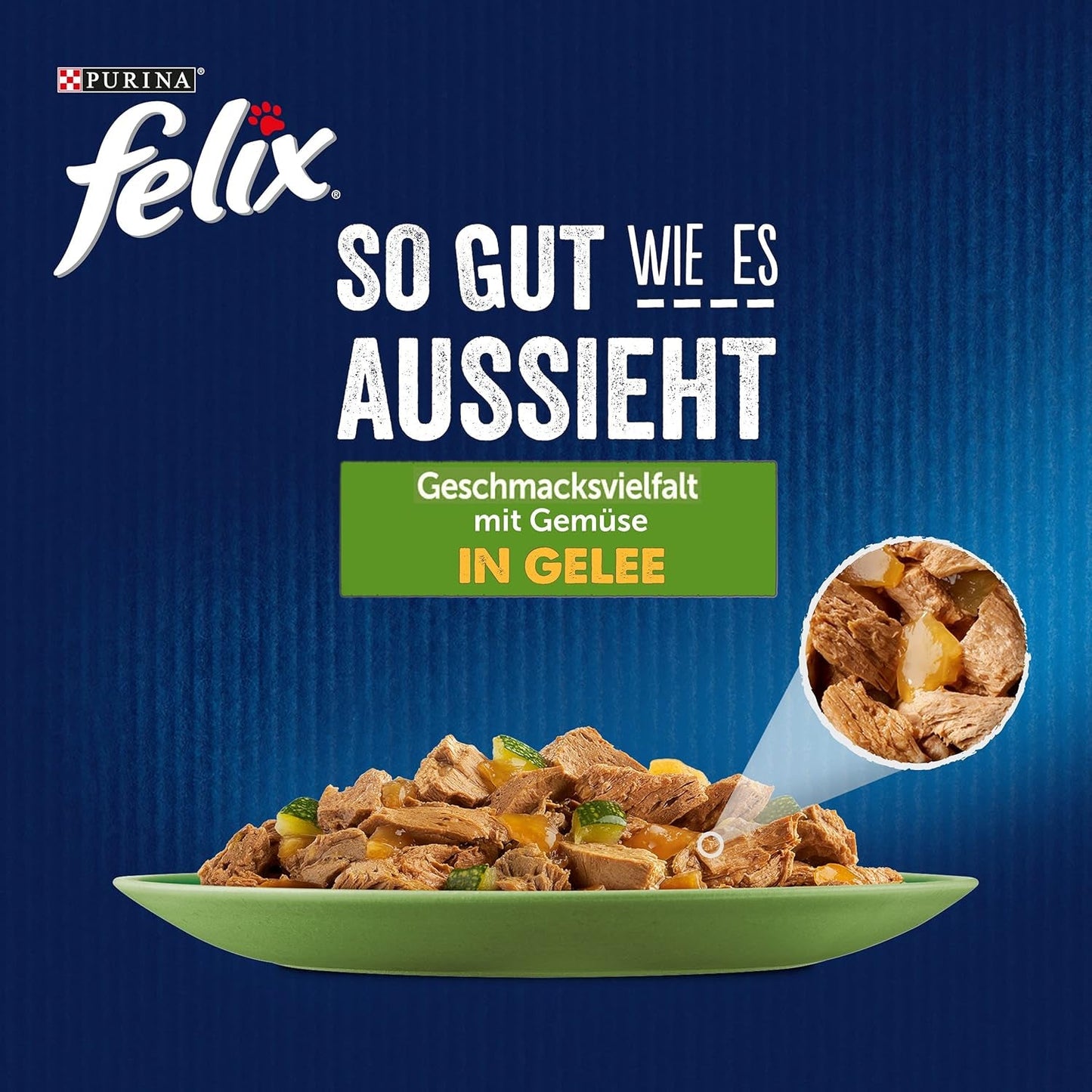 Felix So gut wie es aussieht Katzenfutter nass w Gelee, Sorten-Mix, 6er Pack (6 x 12 Beutel po 85g)