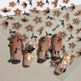 JMEOWIO 6 Blatt 3D Nagelsticker Blumen Nail Art Naklejka Selbstklebend Nagelaufkleber 5D Stereoskopisch Frühling Sommer Blumen Dekoration Nageldesign Zubehör