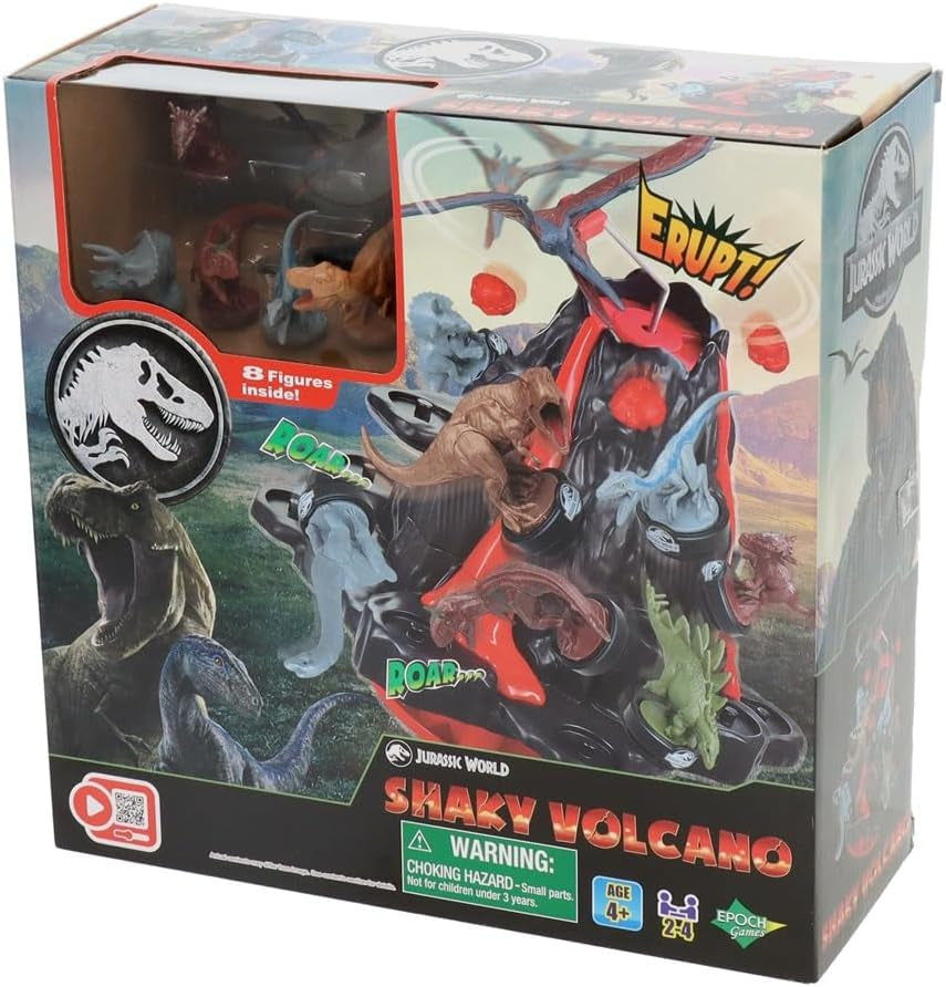 EPOCH Games - Jurassic World Trembling Volcano 7509 Zabawkowa gra planszowa z dinozaurami dla dzieci w wieku od 4 lat