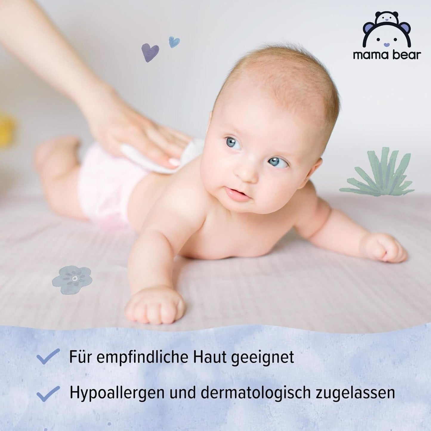 Naty Shop Mama Bear Sensitive Chusteczki dla niemowląt bezzapachowe