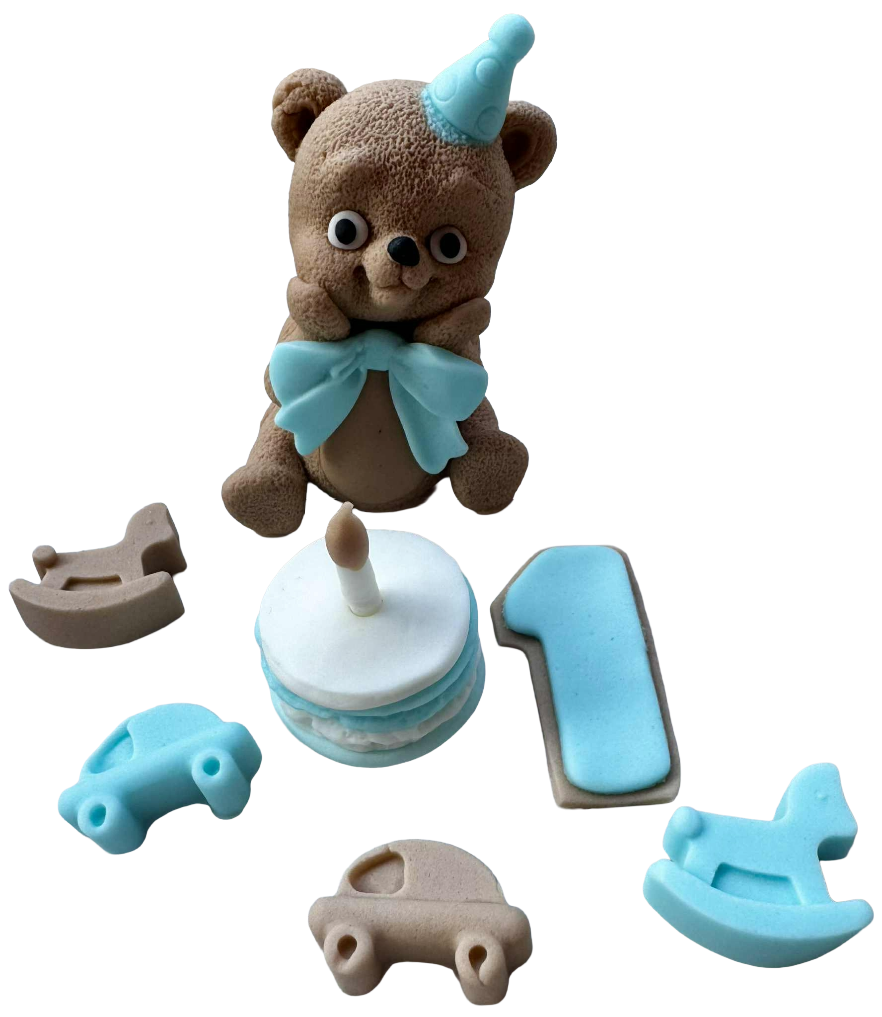 Zestaw 7 jadalnych dekoracji, dekoracje urodzinowe ze sklepu Sugar Paste Nati