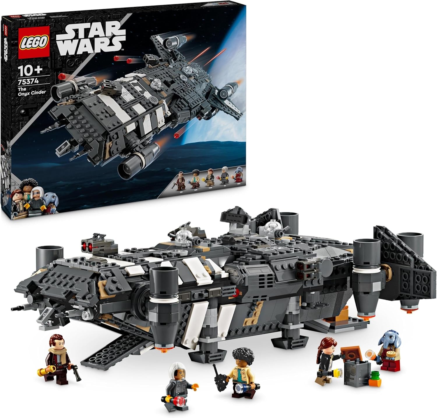 LEGO Star Wars: Skeleton Crew Onyx Cinder 5-postaciowy statek kosmiczny do zbudowania i kolekcjonerski dla chłopców i dziewcząt, pomysł na prezent dla fanów od 10. roku życia 75374 Zestawy do budowania Besuche den LEGO-Store Domyślny tytuł