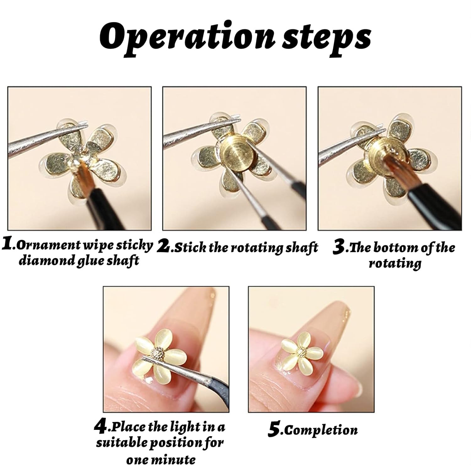 Obrotowe zawieszki do zdobienia paznokci, 20 Stück Spinning Charms do paznokci Obrotowe łożysko do paznokci Für Nail Art Design DIY Crafting Schmuck Zubehör