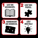 Umrzeć Drei??? Dzieci - Puzzle kryminalne - Uwaga, potwór morski Od KOSMOS 680664, 150 elementów, Świecące w ciemności, Czytanie, puzzle, rozwiązywanie zagadek, puzzle detektywistyczne dla dzieci od 7 roku życia Puzzle Naty Shop