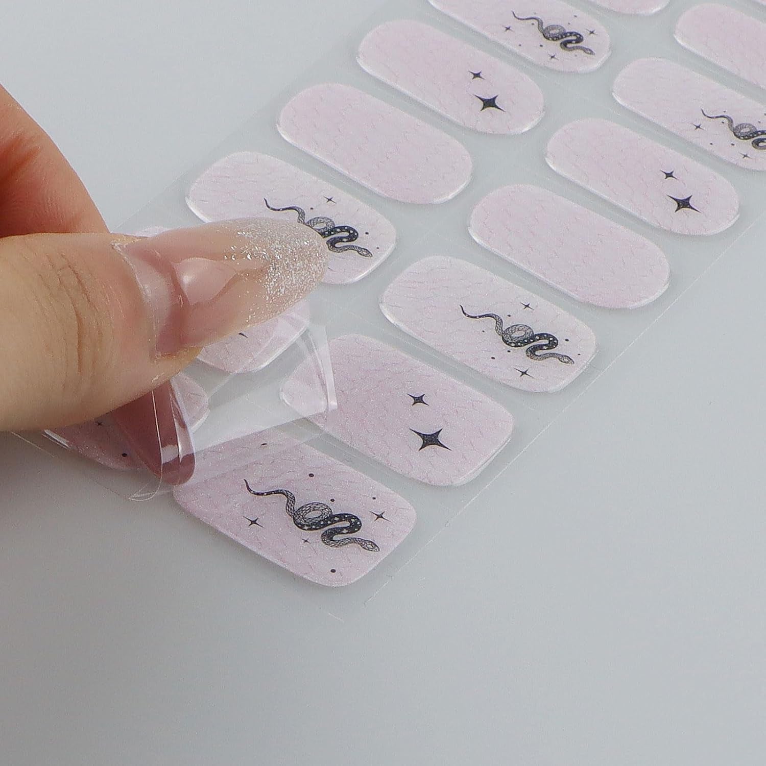 JMEOWIO Nagelfolie UV Härtend Schlange Stern Żelowe paski do paznokci UV Nagelsticker Nagelaufkleber Nail Art Dekoration Nageldesign Zubehör