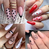 8 Blatt Nagelsticker Valentinstag Nagelaufkleber Selbstklebend Liebhaber Des Schwarzen Herzens Nail Art Naklejka Dekoration Nageldesign Zubehör