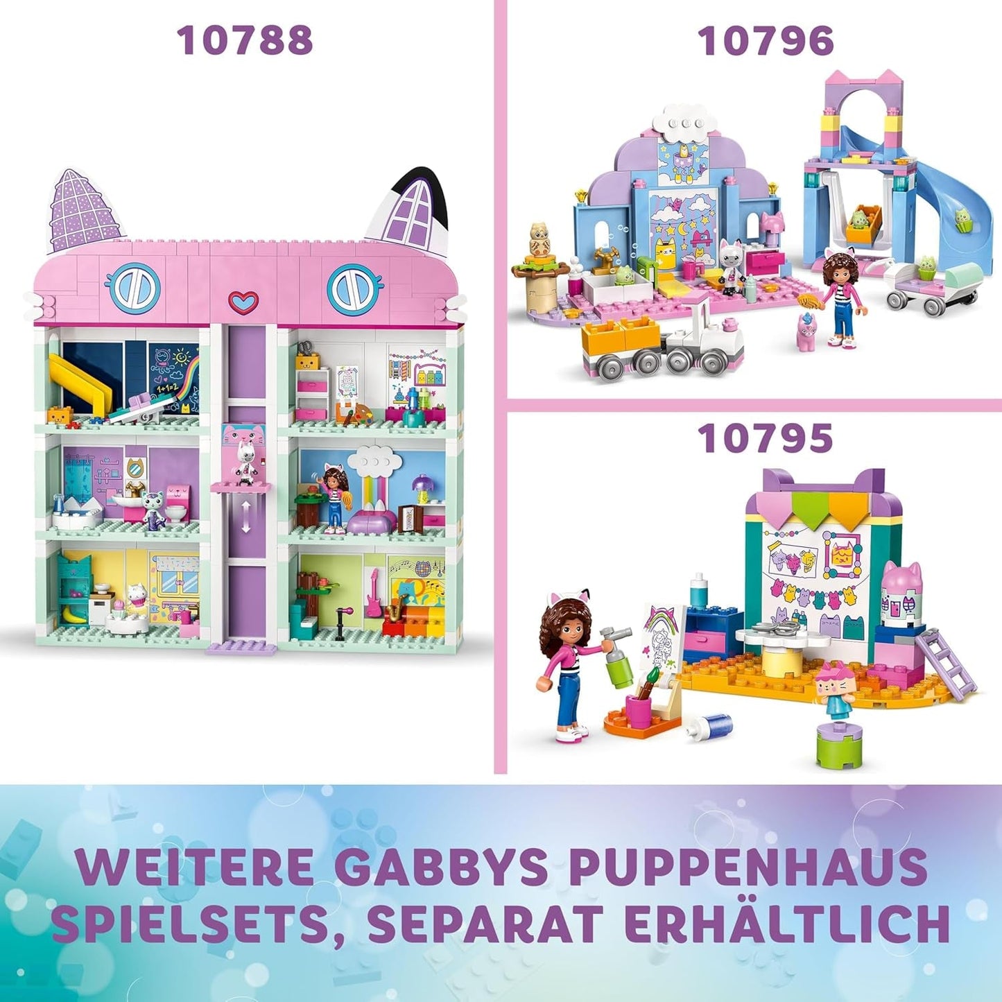 LEGO 4+ Domek dla lalek Gabby – zabawny domek dla lalek z pudełkiem dla dzieci, zestaw do odgrywania ról, zestaw do kreatywnego rękodzieła dla dziewcząt i chłopców w wieku od 4 lat, model domku dla lalek 10795 Zestawy do budowania Szukaj sklepu LEGO