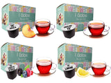 Caffè Vulcanus - 60 kapsułek mieszanka herbat, smak: herbata angielska, herbata brzoskwiniowa, herbata cytrynowa i herbata jagodowa - kapsułki kompatybilne z Nescafe Dolce Gusto