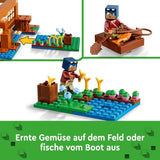 LEGO Minecraft Dom Żabi, zabawkowy domek z figurkami zombie, śluzu i tonącego człowieka oraz akcesoriami, takimi jak zabawkowa łódka i stół warsztatowy, prezent dla chłopców i dziewcząt od 8 lat 21256 Zestawy do budowania Besuche den LEGO-Store