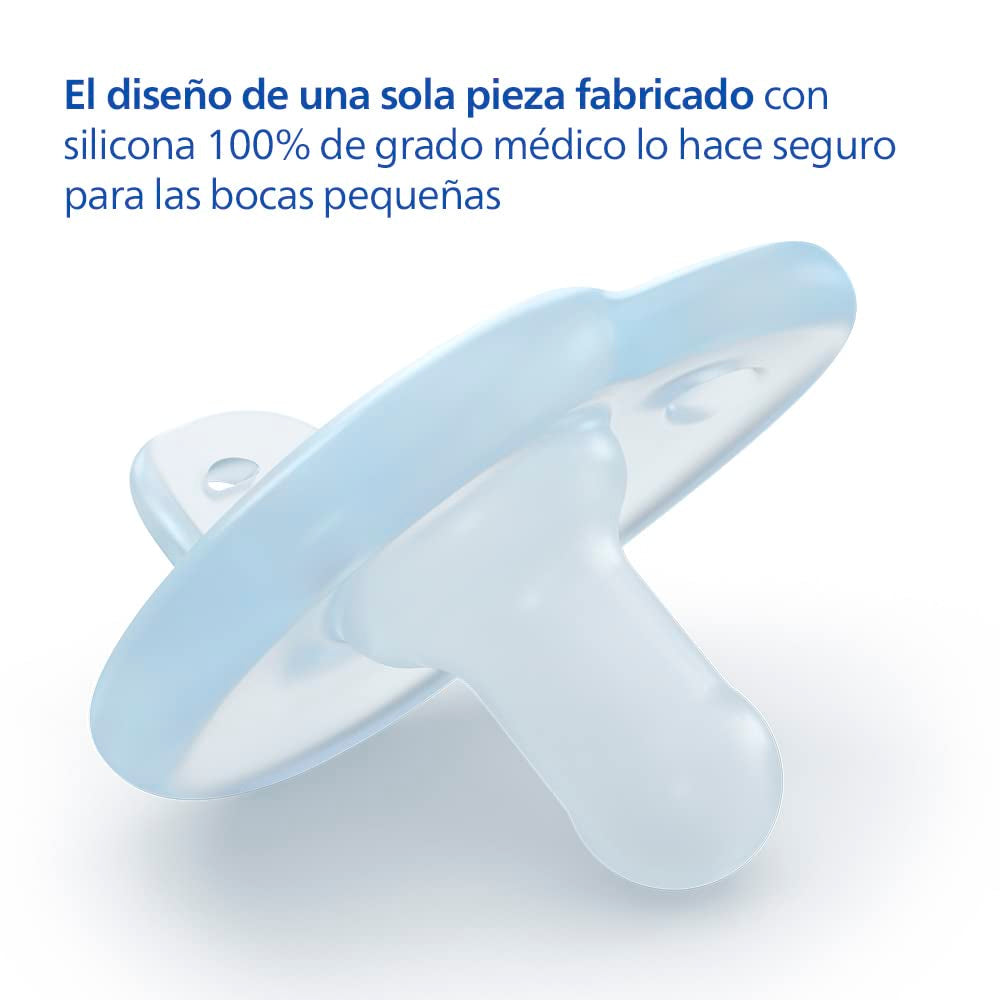Philips AVENT Soothie - smoczek bez BPA dla dzieci w wieku 0-6 miesięcy, niebieski/jasnoniebieski (model SCF099/21)