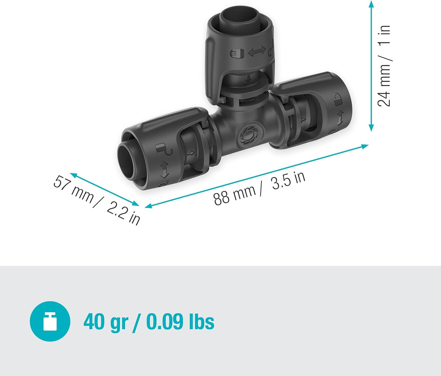 Gardena Micro-Drip System nawadniania Trójnik 13 mm (1/2"): Złącze do rur zasilających 13 mm, odgałęzienie T, automatyczne nawadnianie, wielokrotnego użytku (13201-20)