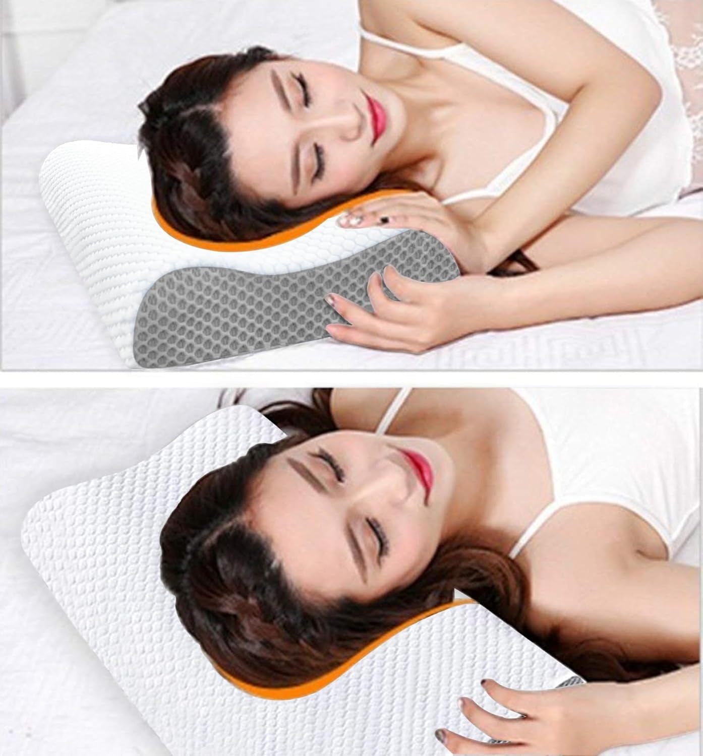 Ecosafeter Memory Foam Poduszka podtrzymująca szyję Ergonomiczna poduszka pod szyję do różnych pozycji spania ze zdejmowanym pokrowcem Poduszki ortopedyczne szyjki macicy Naty Shop