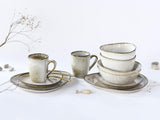 CreaTable, 23769, seria CLOUDY, piaskowy, 10-częściowy zestaw naczyń obiadowych, usługa łączenia porcelany, można myć w zmywarce i używać w kuchence mikrofalowej, produkcja wysokiej jakości