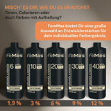 FemMas Oxycreme 6% 1000 ml I Utleniacz do koloryzacji i farbowania włosów I Łatwa aplikacja i optymalne utrwalenie I Wywoływacz zapewniający jednolite rezultaty w jakości salonowej I Wywoływacz do koloryzacji włosów Farba do włosów Naty Shop