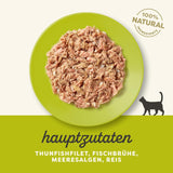 Applaws 100% naturalny Premium-Nassfutter für Katzen, Thunfischfilet mit Algen in Brühe - Packung mit 24 x 156g Dosen