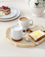 Zestaw kubków do kawy MALACASA, zestaw kubków kamionkowych 350ml dla 4 osób, nowoczesne kubki do kawy do herbaty, soku, latte, cappuccino, gorącej czekolady. Można myć w zmywarce i używać w kuchence mikrofalowej, seria TARA, kolor khaki biały