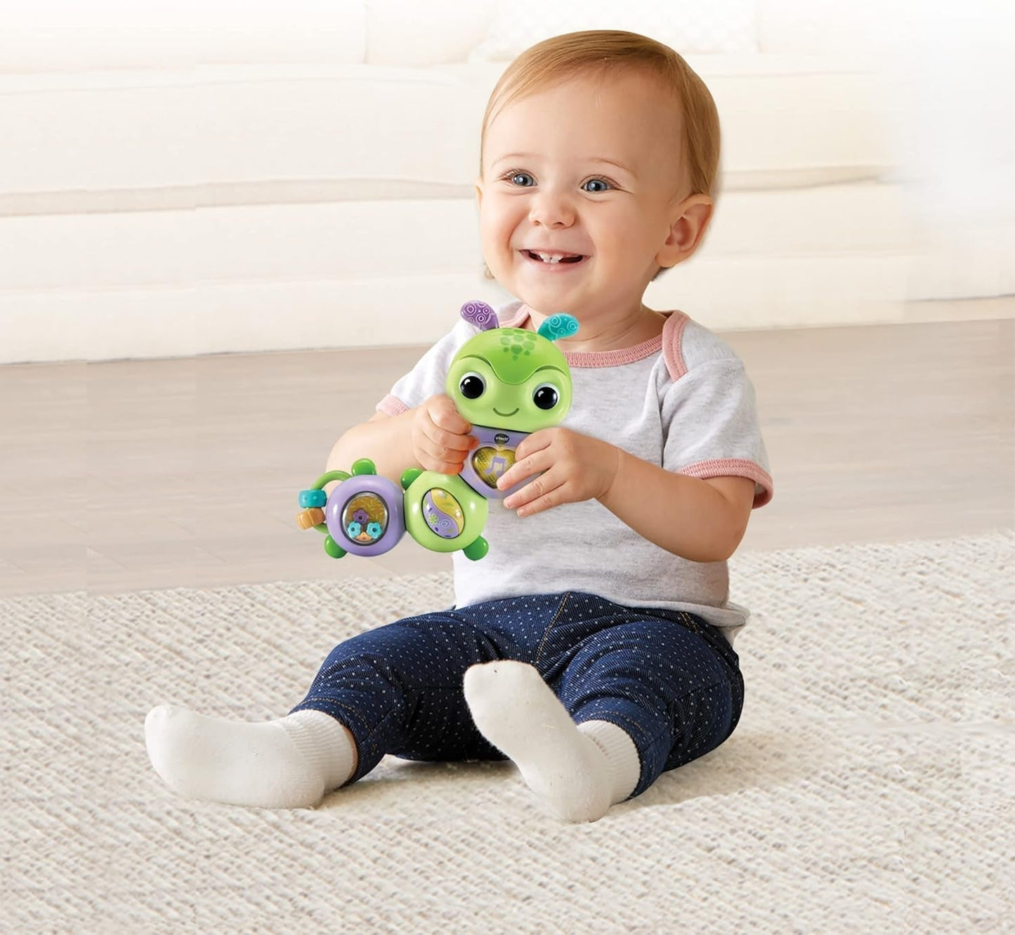VTech Baby Spinning Fun Caterpillar - Mówiąca i śpiewająca interaktywna zabawka z dzwonkiem i motoryką - na 6-24 miesiące Zabawki dla dzieci Naty Shop