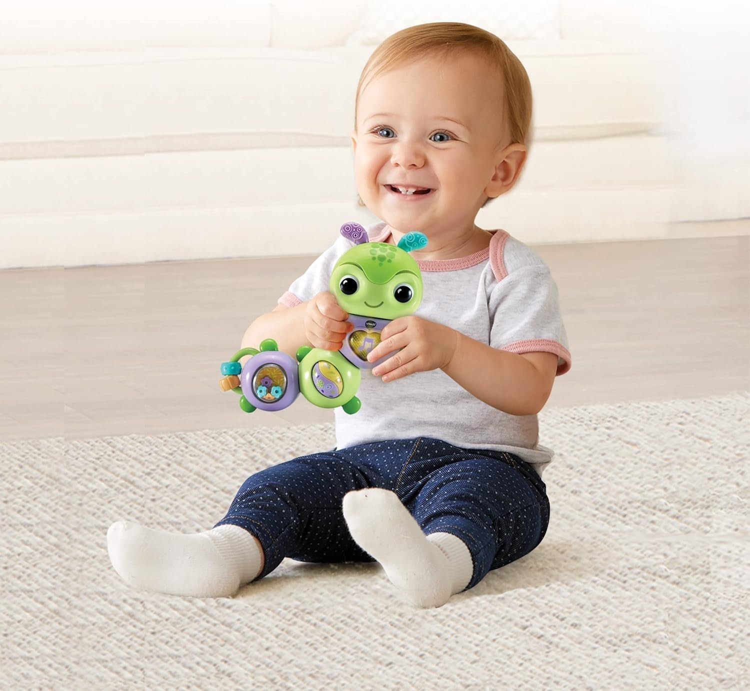 VTech Baby Spinning Fun Caterpillar - Mówiąca i śpiewająca interaktywna zabawka z dzwonkiem i motoryką - na 6-24 miesiące Zabawki dla dzieci Naty Shop