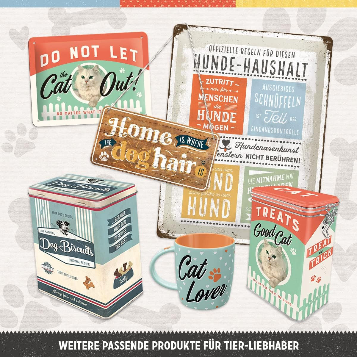 Nostalgic-Art Box o smaku retro, 1,3 l, Good Cat Treats - pomysł na prezent dla właścicieli kotów, w stylu vintage, w stylu vintage Pudełka do przechowywania żywności Naty Shop