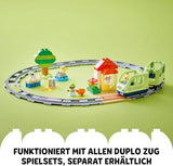 Interaktywny pociąg przygód LEGO DUPLO, zestaw ze światłami i dźwiękami do odgrywania ról, pozwala dwulatkom budować tory, edukacyjna zabawka dla przedszkolaków 10427 Zestawy do budowania Besuche den LEGO-Store