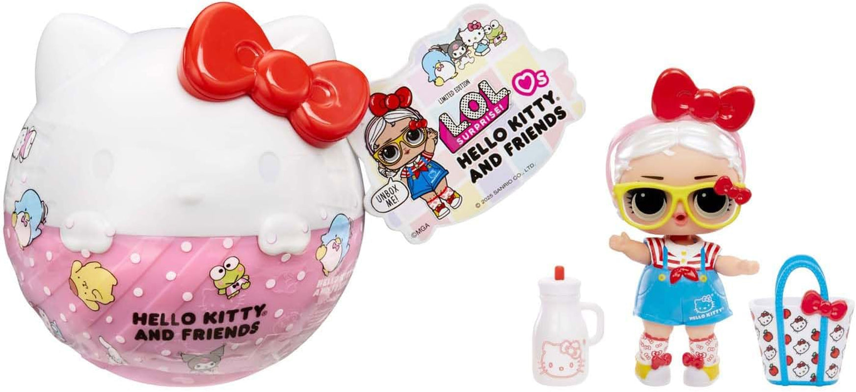 LOL niespodzianka! Love Hello Kitty and Friends - 1 lalka z 7 niespodziankami, wybór losowy, 8 przedmiotów kolekcjonerskich, dla dzieci w wieku od 4 lat, różowy