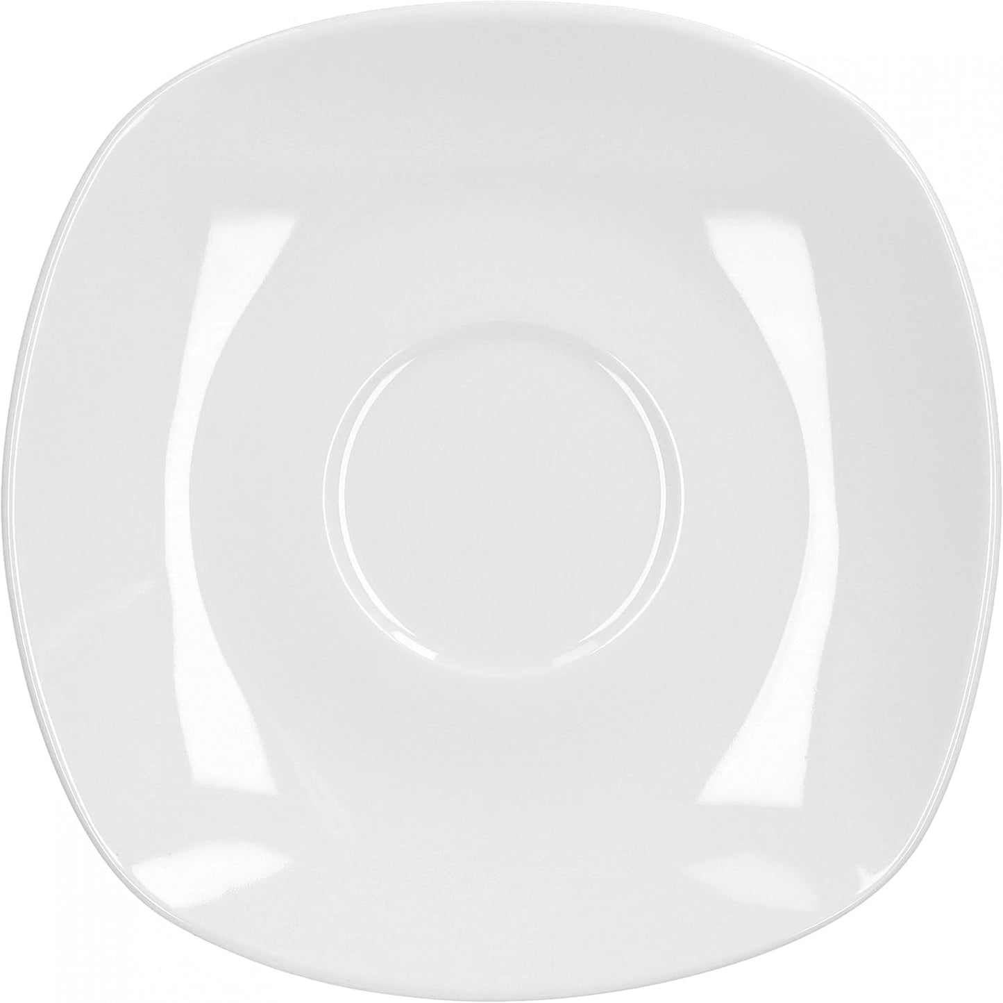 Serwis kawowy Van Well Lilli na 12, 36-częściowy, kwadratowy zestaw obiadowy z białej porcelany z zaokrąglonymi krawędziami do idealnie zaaranżowanego stolika kawowego - można myć w zmywarce