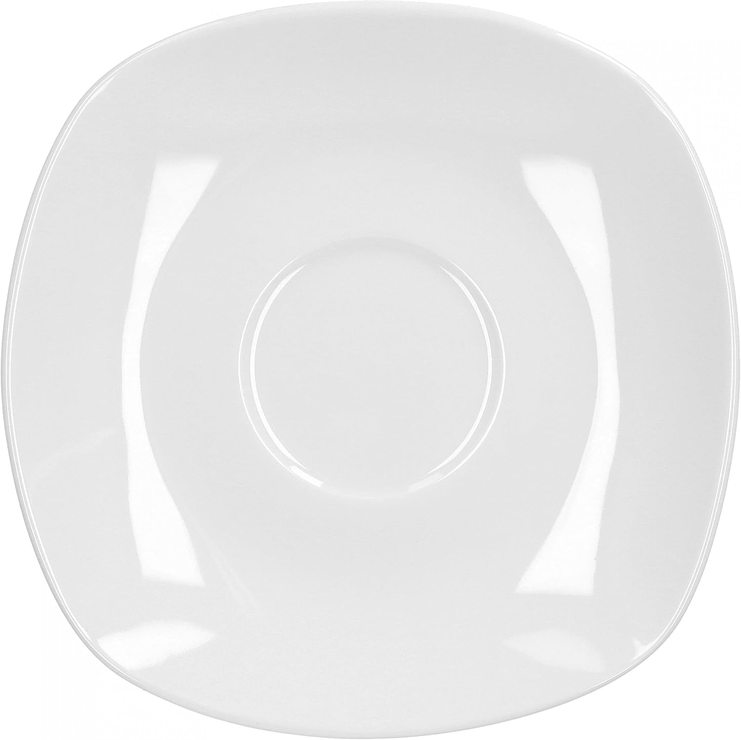 Serwis kawowy Van Well Lilli na 12, 36-częściowy, kwadratowy zestaw obiadowy z białej porcelany z zaokrąglonymi krawędziami do idealnie zaaranżowanego stolika kawowego - można myć w zmywarce
