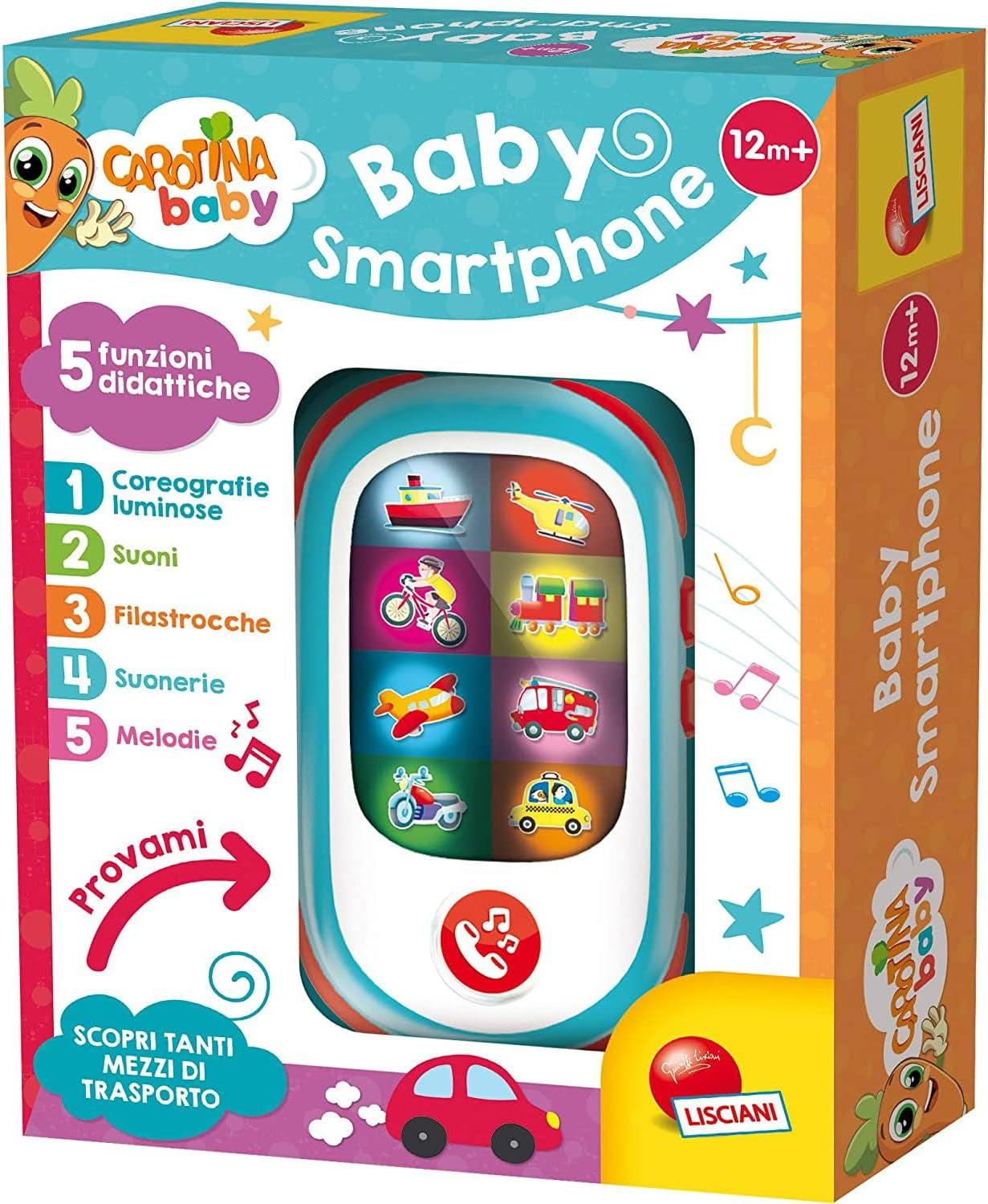 Liscianigiochi 95032 Carotina Baby Smartphone LED, nie dotyczy, S Jucarii Bebe Naty Sklep Tytuł domyślny