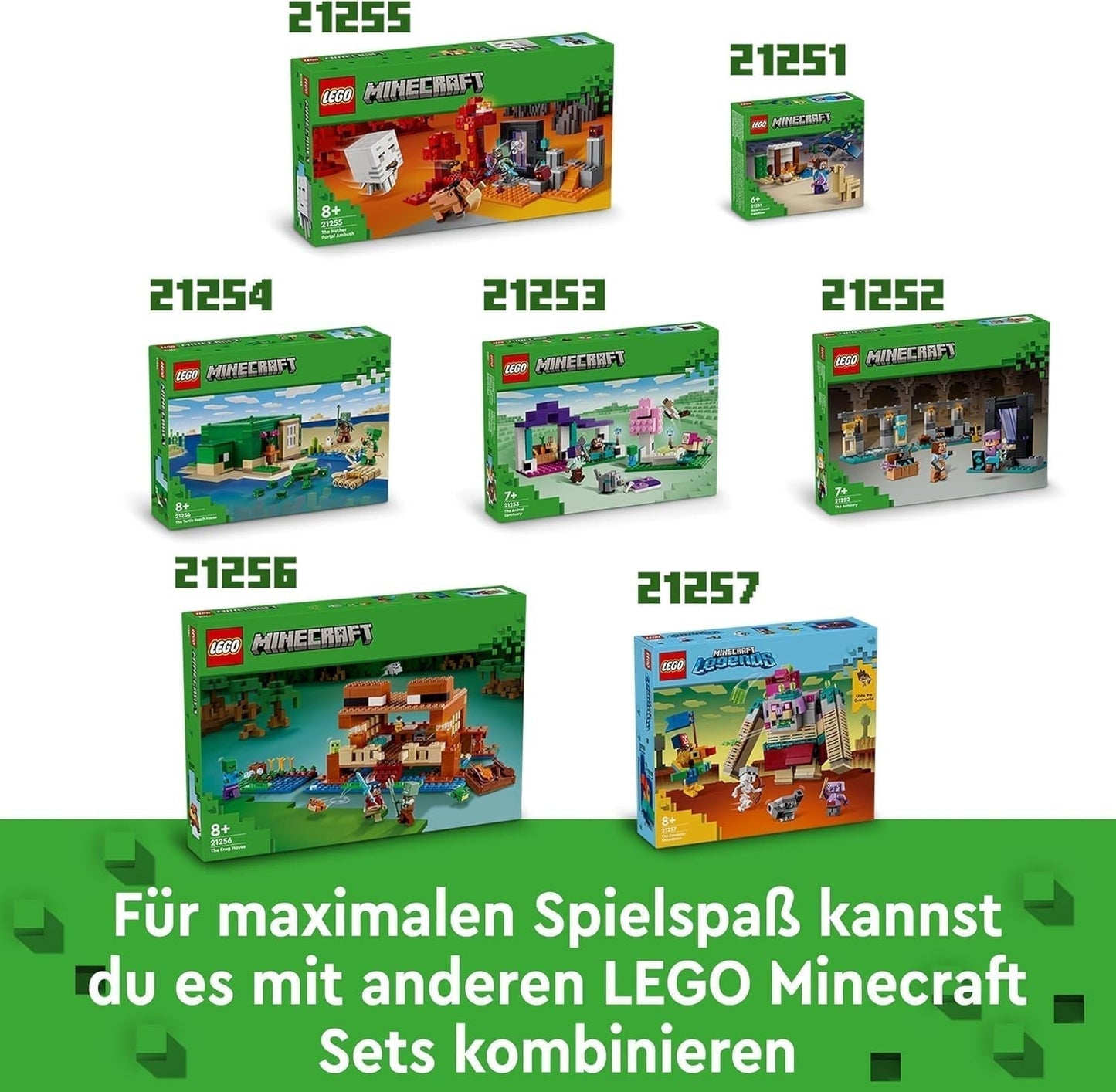 LEGO Minecraft Dom Żabi, zabawkowy domek z figurkami zombie, śluzu i tonącego człowieka oraz akcesoriami, takimi jak zabawkowa łódka i stół warsztatowy, prezent dla chłopców i dziewcząt od 8 lat 21256 Zestawy do budowania Besuche den LEGO-Store