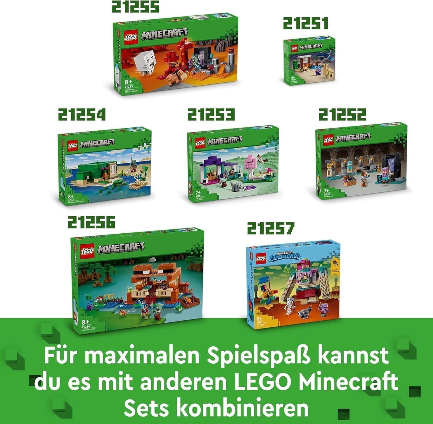 LEGO Minecraft Dom Żabi, zabawkowy domek z figurkami zombie, śluzu i tonącego człowieka oraz akcesoriami, takimi jak zabawkowa łódka i stół warsztatowy, prezent dla chłopców i dziewcząt od 8 lat 21256 Zestawy do budowania Besuche den LEGO-Store