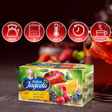 Babcia Jagoda - Herbata owocowa "Fruchtige Verführung" - 20 torebek - Z hibiskusem, jabłkiem, aronią, jeżyną, owocami róży, skórką pomarańczy - Intensywny smak owocowy, bez kofeiny, wegański, naturalny, Cay - 40G