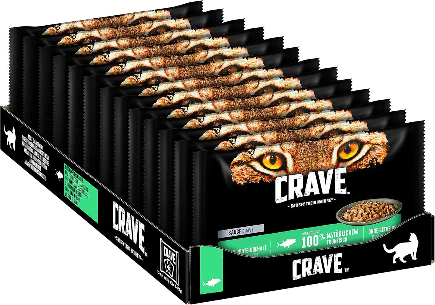 CRAVE Katze Portionsbeutel Wielopak sosu z tuńczykiem 13 x 4x85g