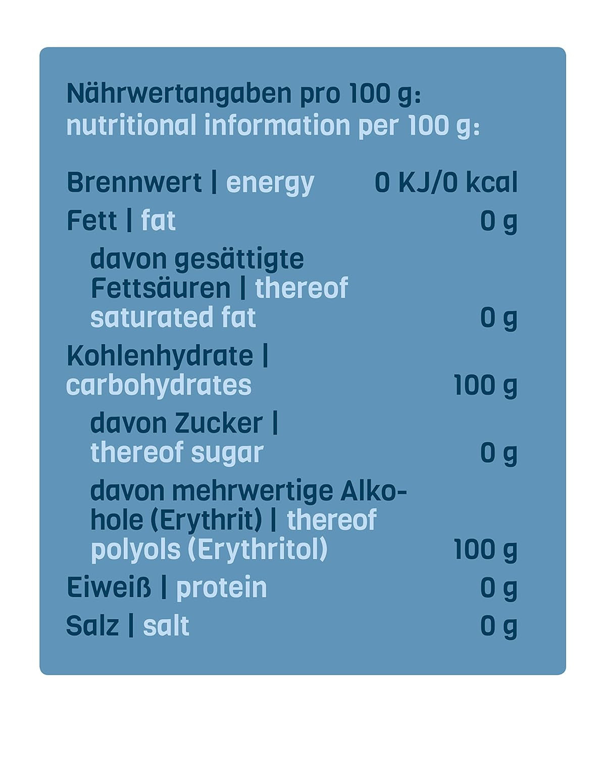 Nosugarsugar Erythrit Puder Streudose - Puderzuckerersatz Kalorienfrei, opakowanie 19Er (19 X 250 G) Słodziki Naty Shop