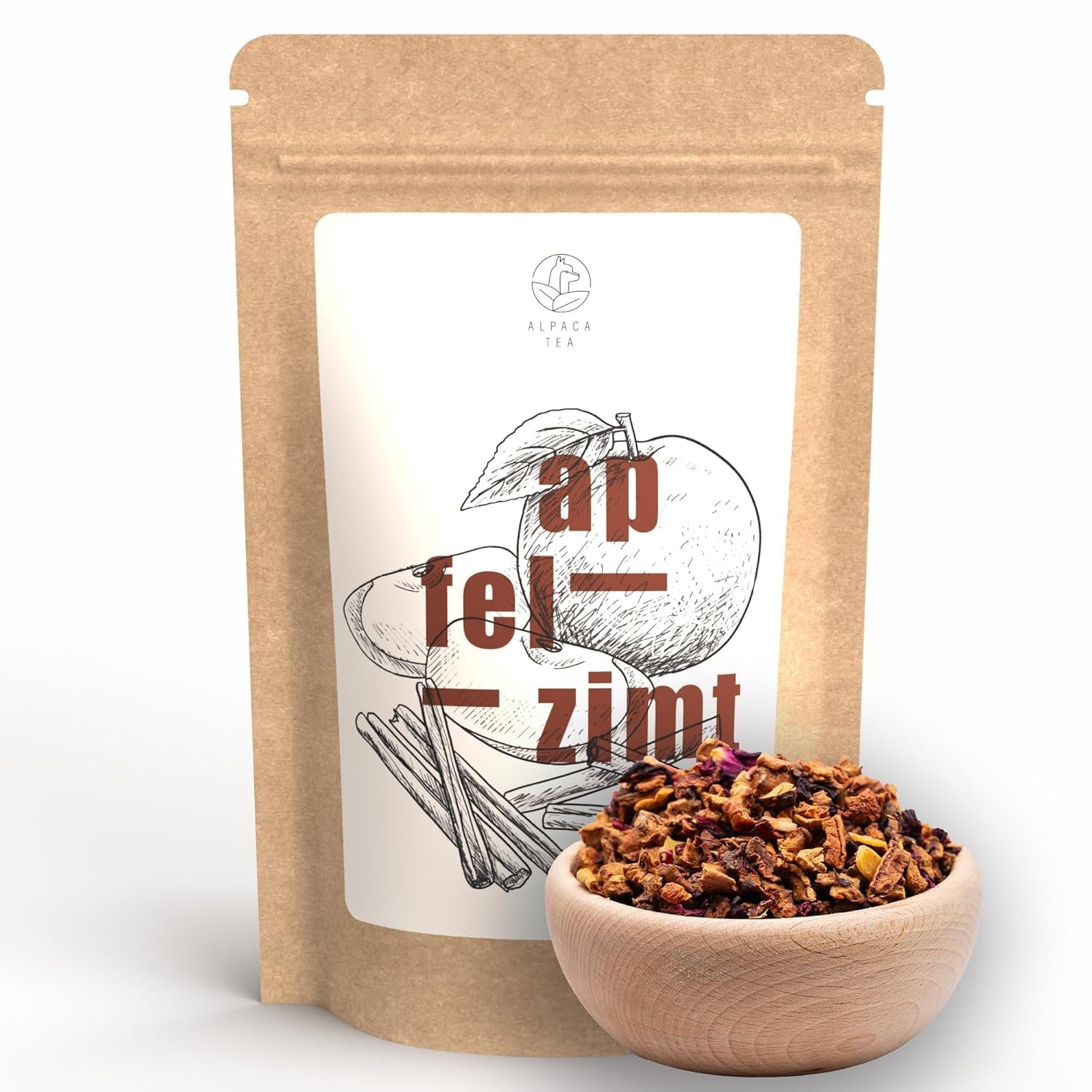 Herbata z alpaki | Jabłko i cynamon | Mieszanka herbat owocowych | luzem | Możliwość ponownego zamknięcia (100g)
